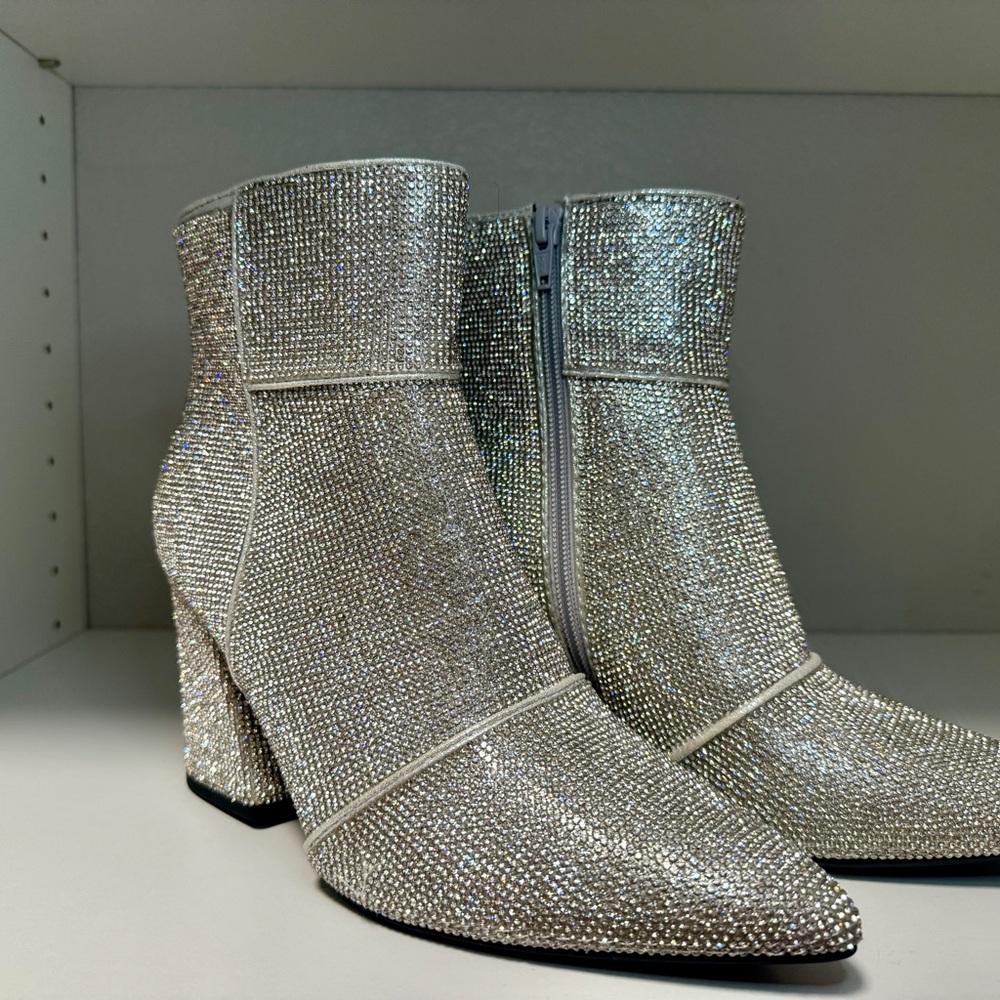 Elegant Silver Ankle Boots